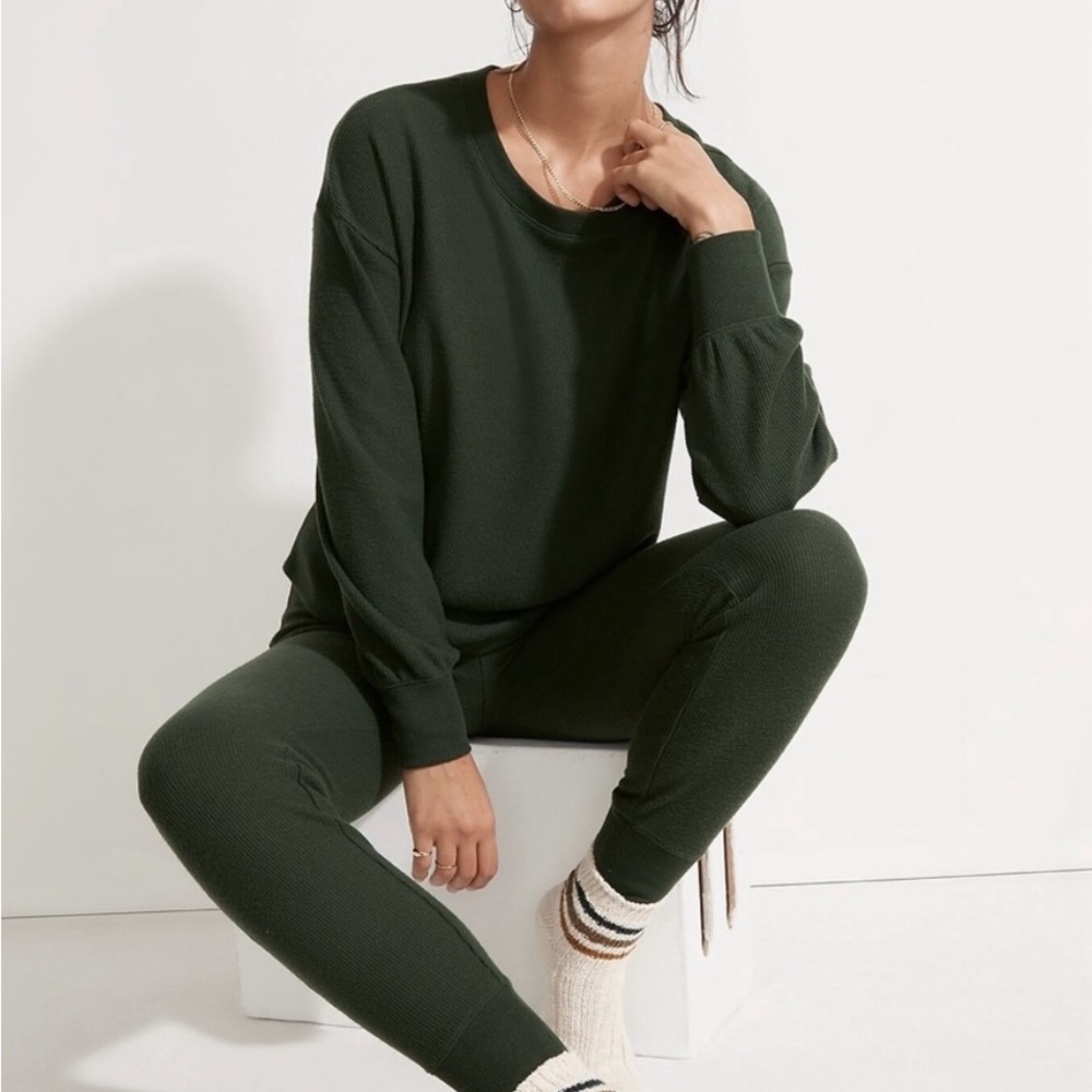 NWOT Madewell Brushed Knit Waffle Pajama Set sz XXS